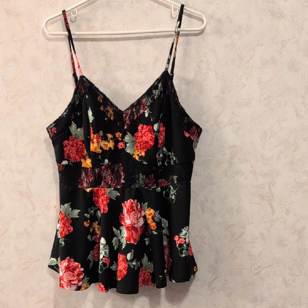 SHEIN Black Floral Camisole